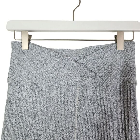 YEAR‎ OF OURS Leggings Womens Large Heather Grey Veronica Ribbed Crossover Pants - Picture 5 of 9